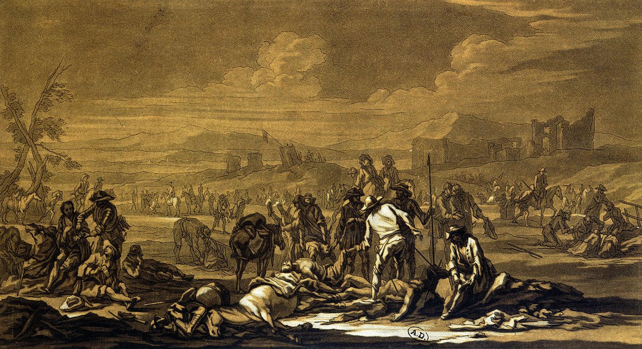 Nach der Schlacht, 1695, graviert von Christian Rugendas (1708-81) ca. 1740 von Georg Philipp I Rugendas