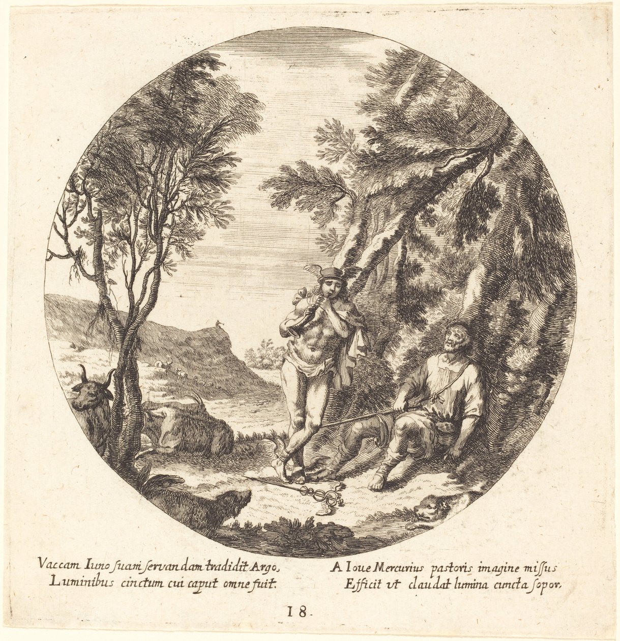 Merkur wiegt Argos in den Schlaf von Georg Andreas Wolfgang the Elder