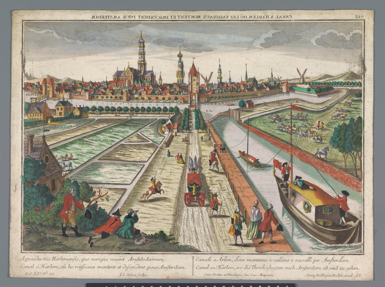 Ansicht des Amsterdamer Kanals in Haarlem von Georg Balthasar Probst
