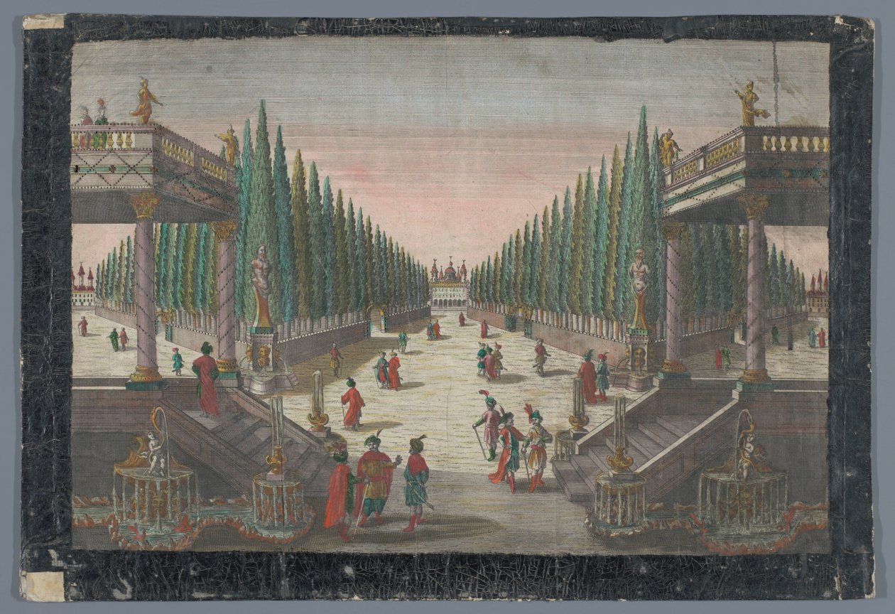 Ansicht einer Allee in einem Zypressengarten in Konstantinopel von Georg Balthasar Probst