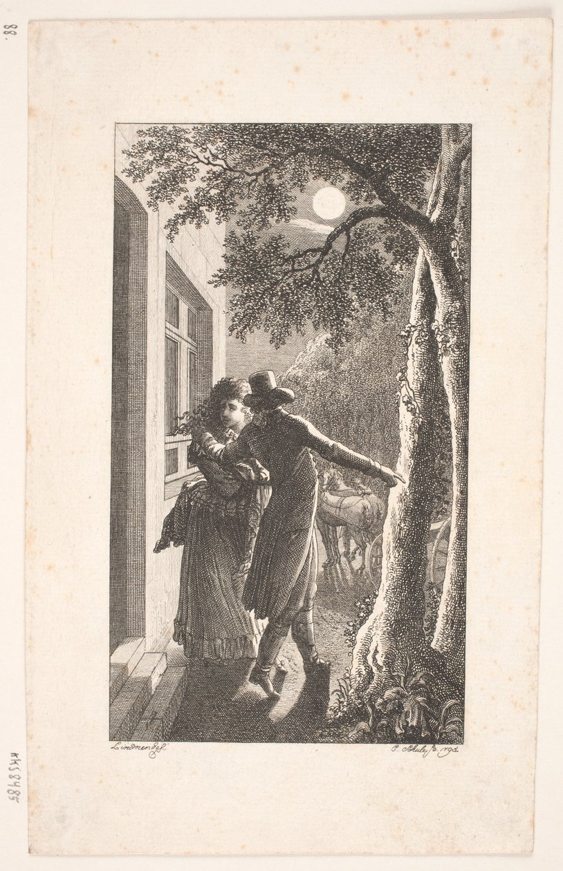 Illustration mit Entführung bei Nacht von Georg Christian Schule