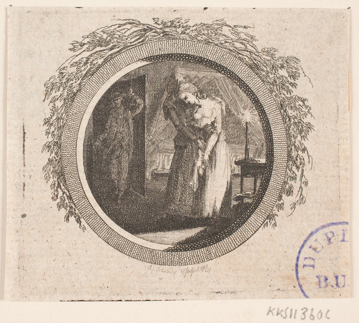 Titelvignette zu S. Richardson: "Miss Clarissa Harlowes Geschichte", vierter Teil von Georg Christian Schule