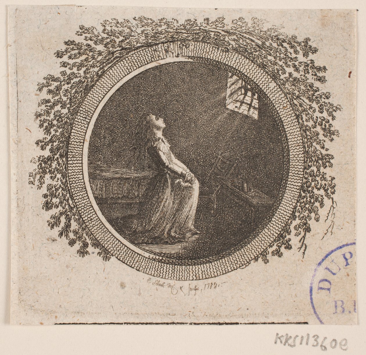 Titelvignette zu S. Richardson: "Miss Clarissa Harlowes Geschichte", sechster Teil von Georg Christian Schule