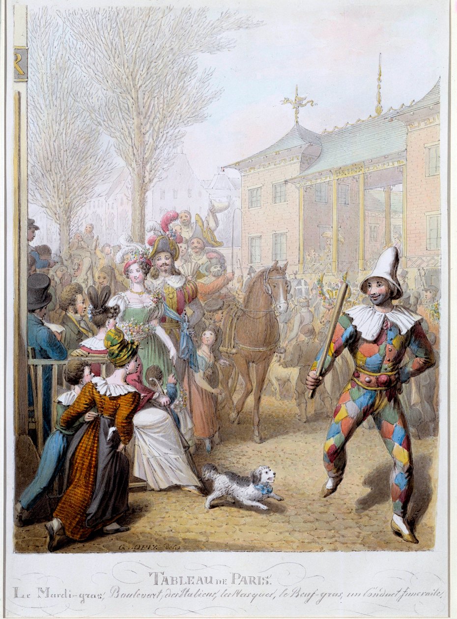 Le Mardi Gras auf dem Boulevard des Italiens in Paris von Georg Emanuel Opitz