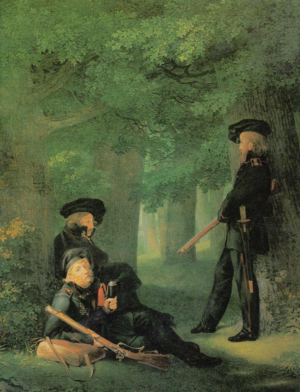 Theodor Körner, Friedrich Friesen und Heinrich Hartmann auf Vorposten von Georg Friedrich Kersting