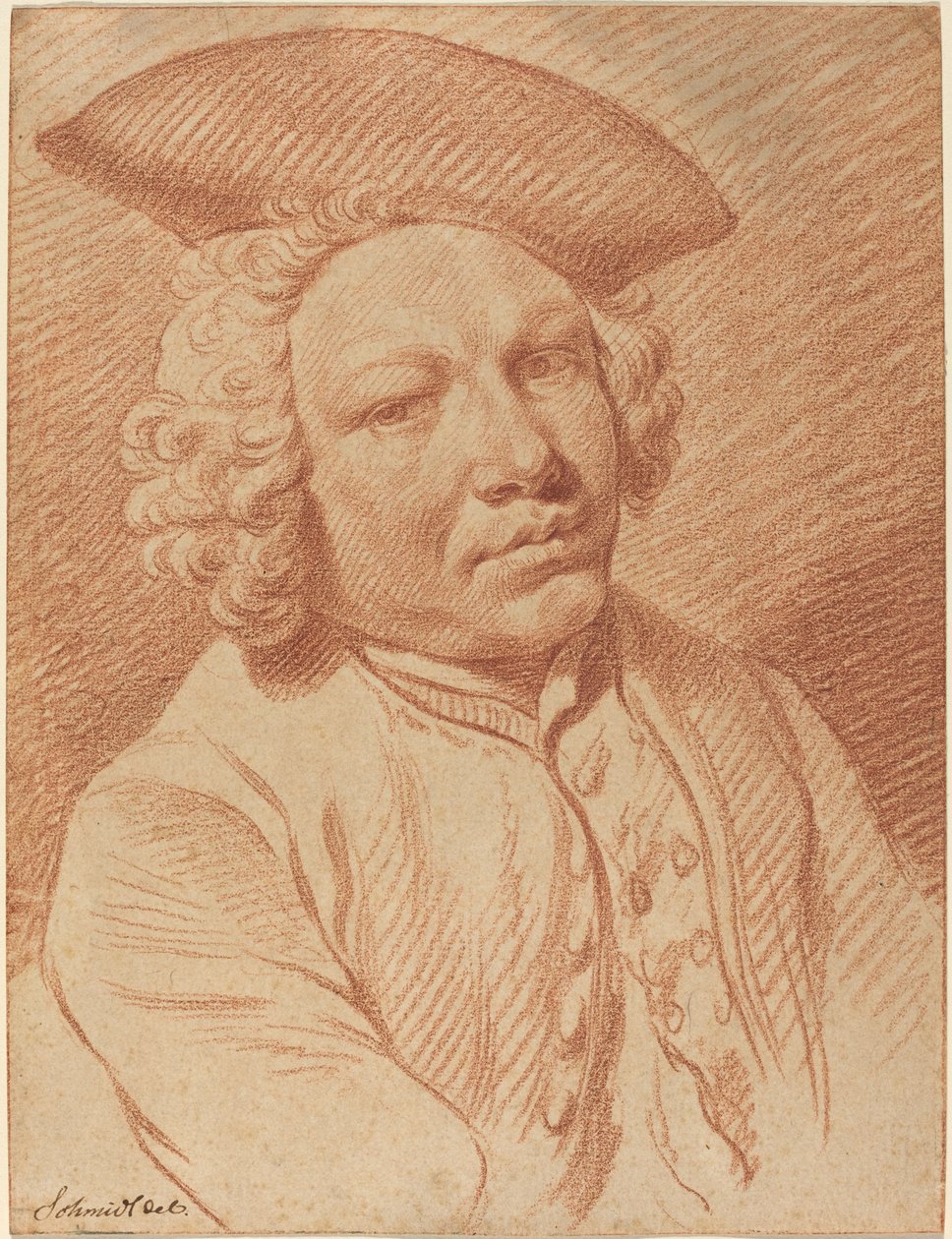 Porträt eines Mannes mit Dreispitz von Georg Friedrich Schmidt