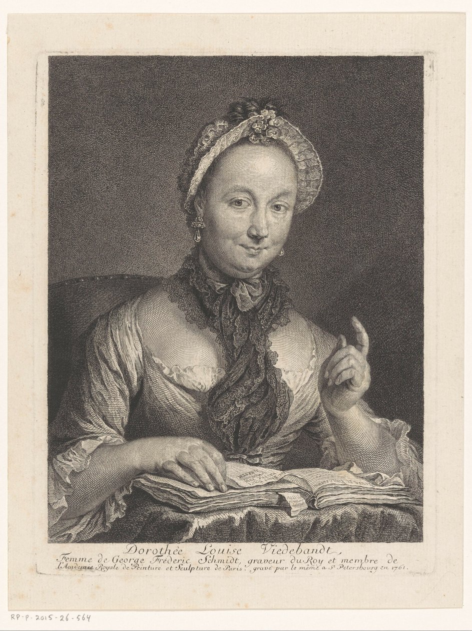 Porträt von Dorothée Louise Viedebandt, Frau des Künstlers Georg Friedrich Schmidt von Georg Friedrich Schmidt
