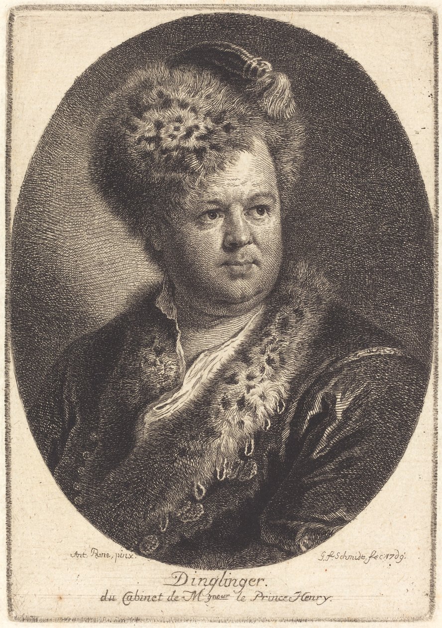 Johann Melchior Dinglinger von Georg Friedrich Schmidt after Antoine Pesne