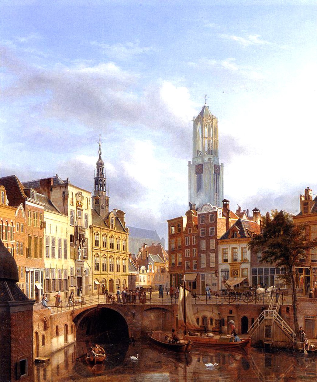 Utrecht mit der Oudegracht, 1827 von Georg Gillis van Haanen