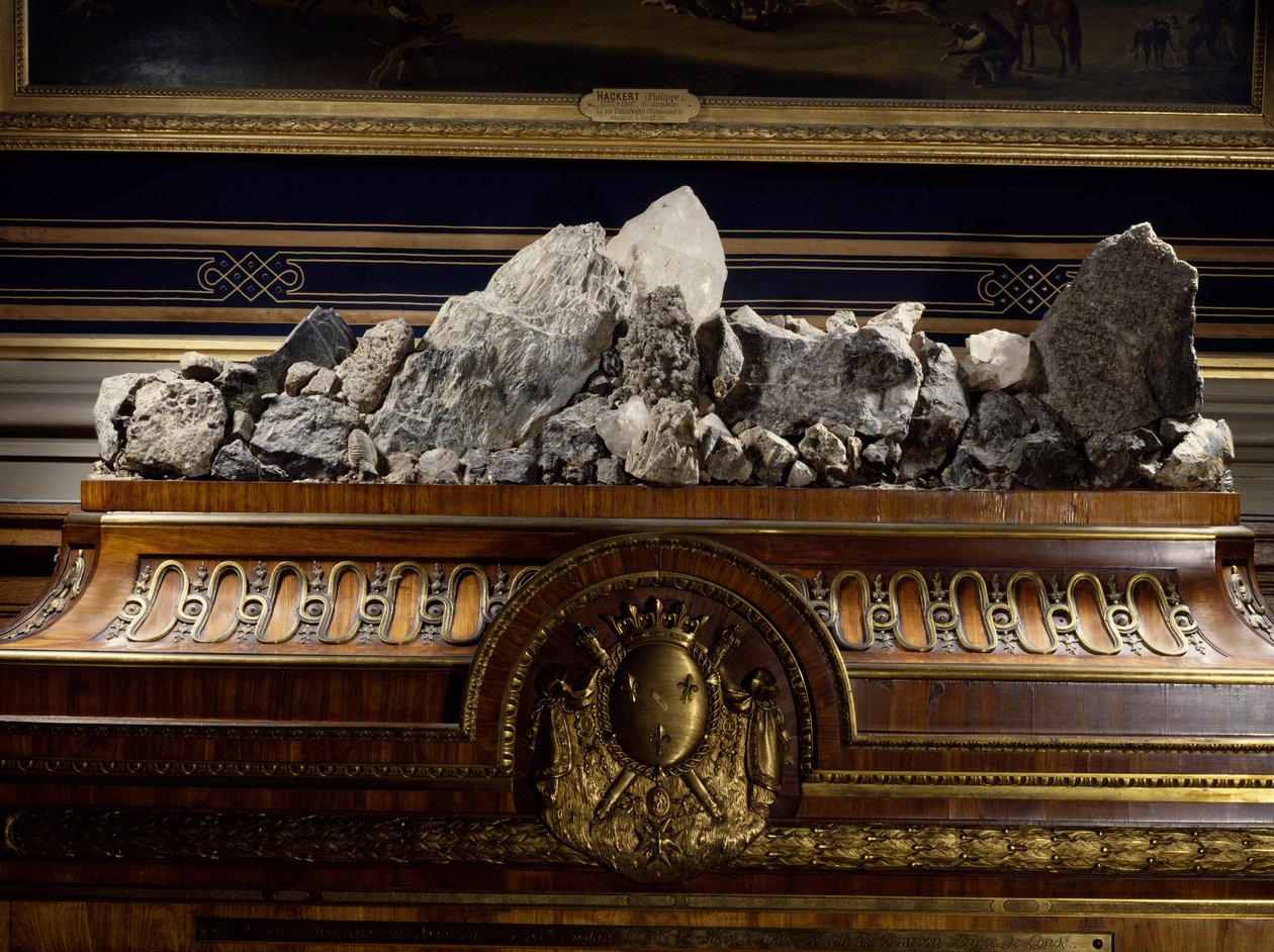 Mineralogisches Kabinett des Prinzen von Condé vom Ebenisten Haupt in Schweden. Detail. 1774 Chantilly. Condé Museum von Georg Haupt