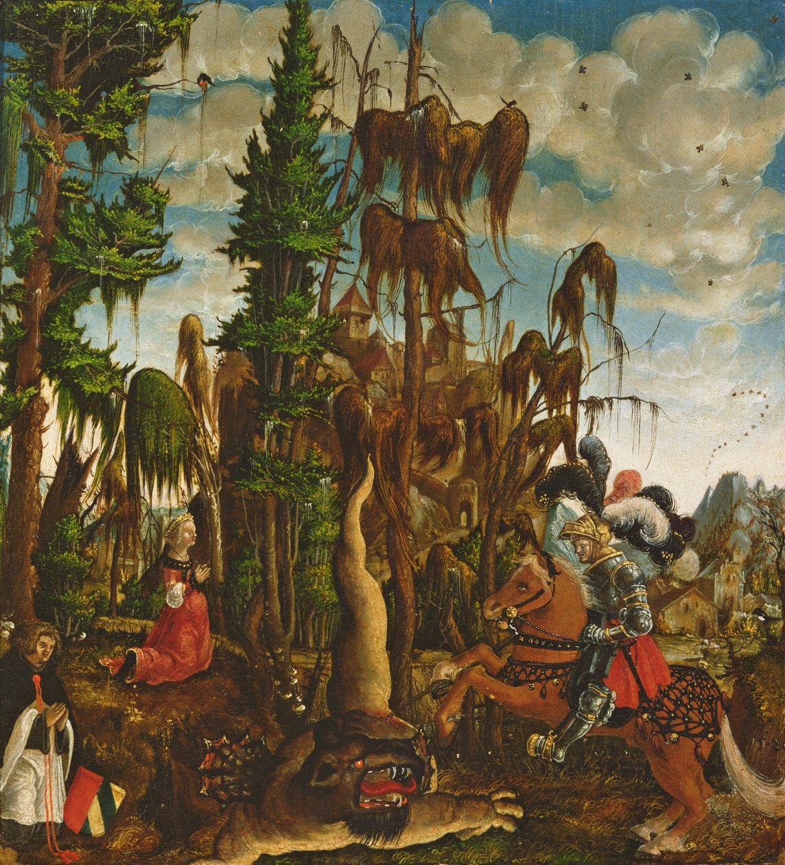 St. Georg rettet die Prinzessin vor dem Drachen, 1520 von Georg Lemberger