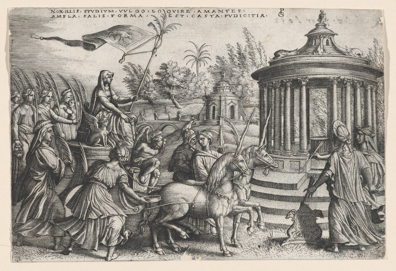Der Triumph der Keuschheit über die Liebe, aus den Triumphen von Petrarca von Georg Pencz