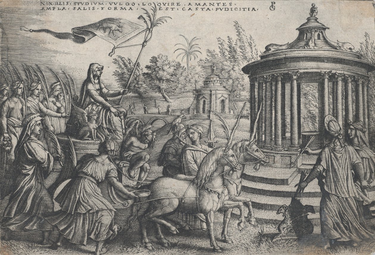 Der Triumph der Keuschheit über die Liebe, aus den Triumphen von Petrarca von Georg Pencz