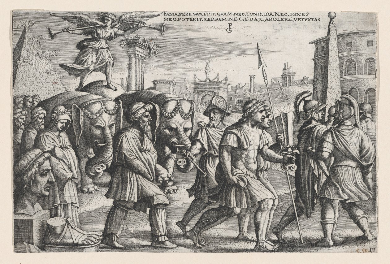 Der Triumph des Ruhms über die Keuschheit, aus den Triumphen von Petrarca von Georg Pencz