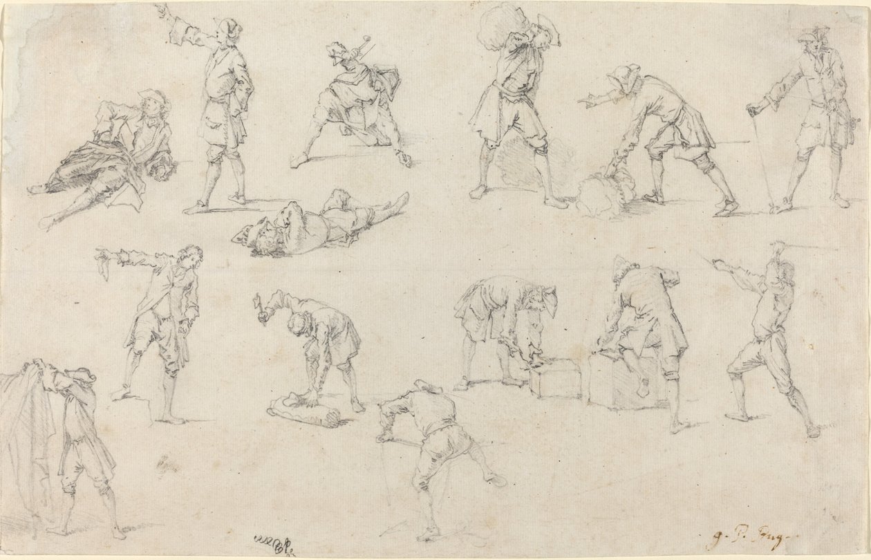 Studien von Soldaten im Lager von Georg Philipp Rugendas