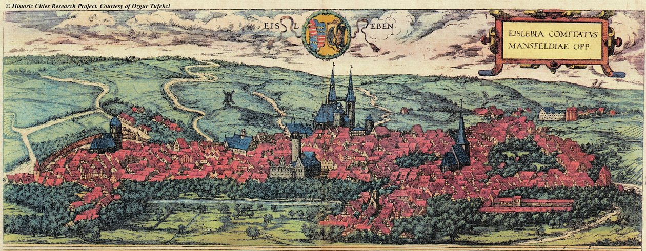 Eisleben in Sachsen von Georg and Hogenberg Franz (1535-90) Braun