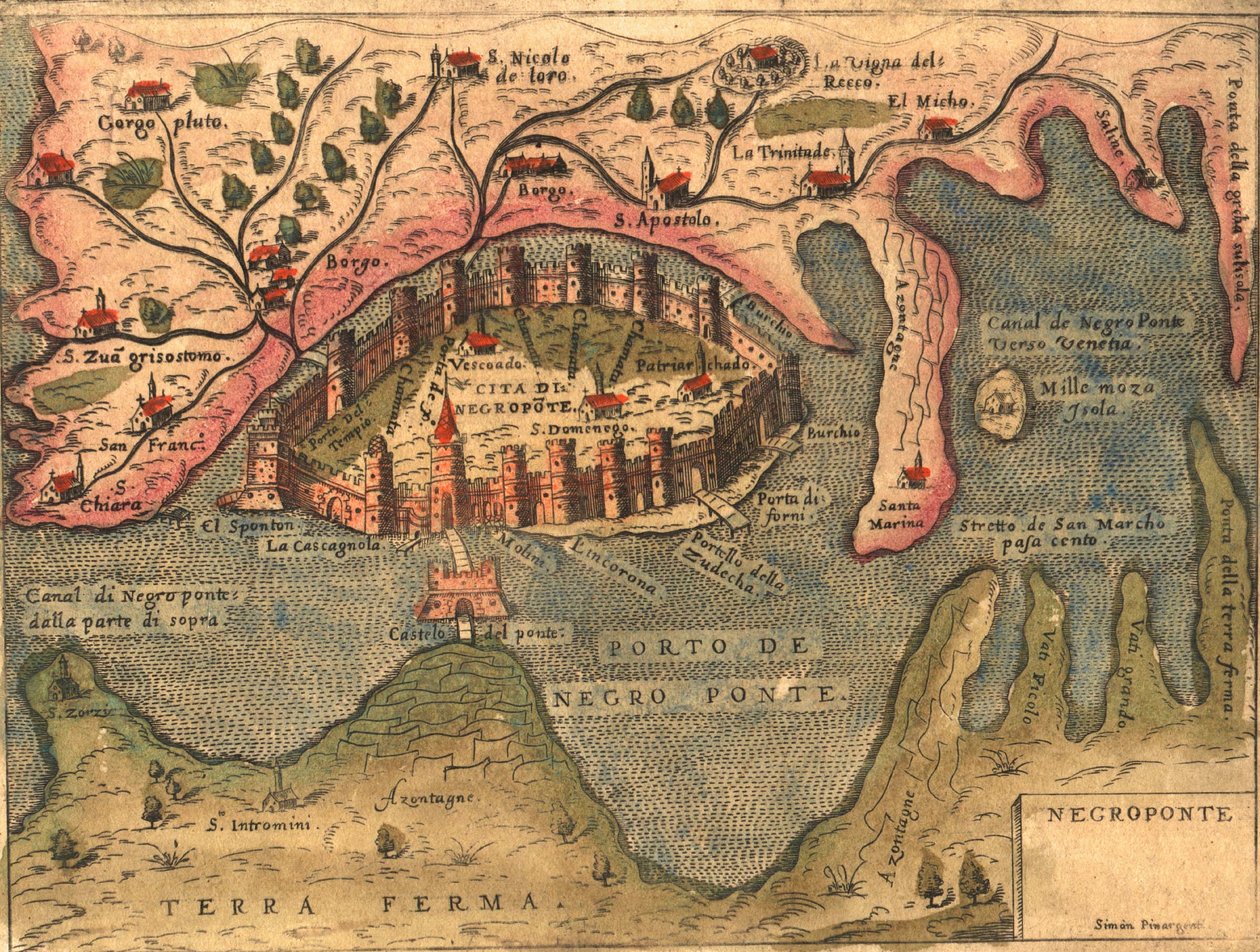 Insel, Chalkis, Dalmatien von Georg and Hogenberg Franz (1535 90) Braun