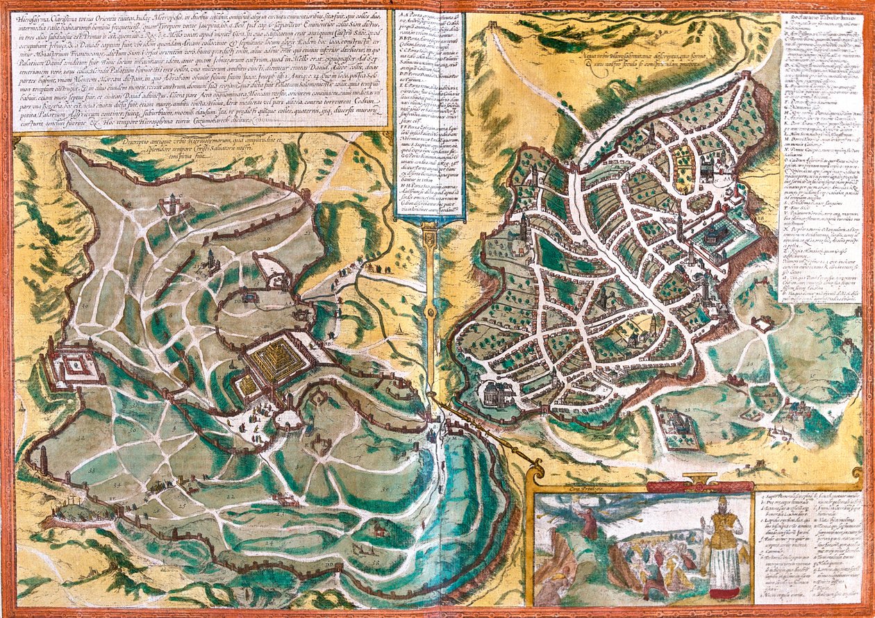 Jerusalem, Israel von Georg and Hogenberg Franz (1535 90) Braun