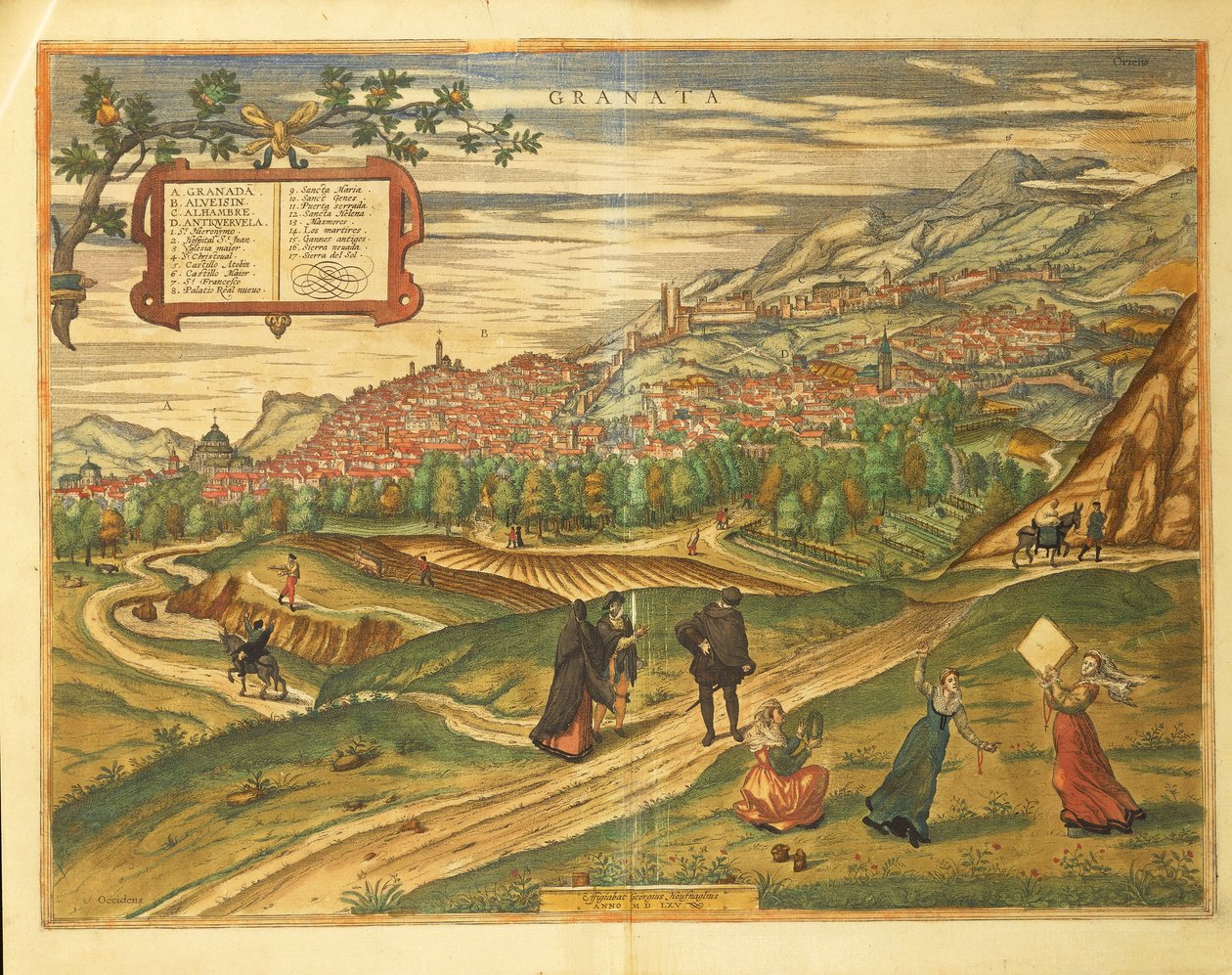 Karte von Granada aus Civitates Orbis Terrarum von Georg Braun von Georg Braun and Hogenberg Franz
