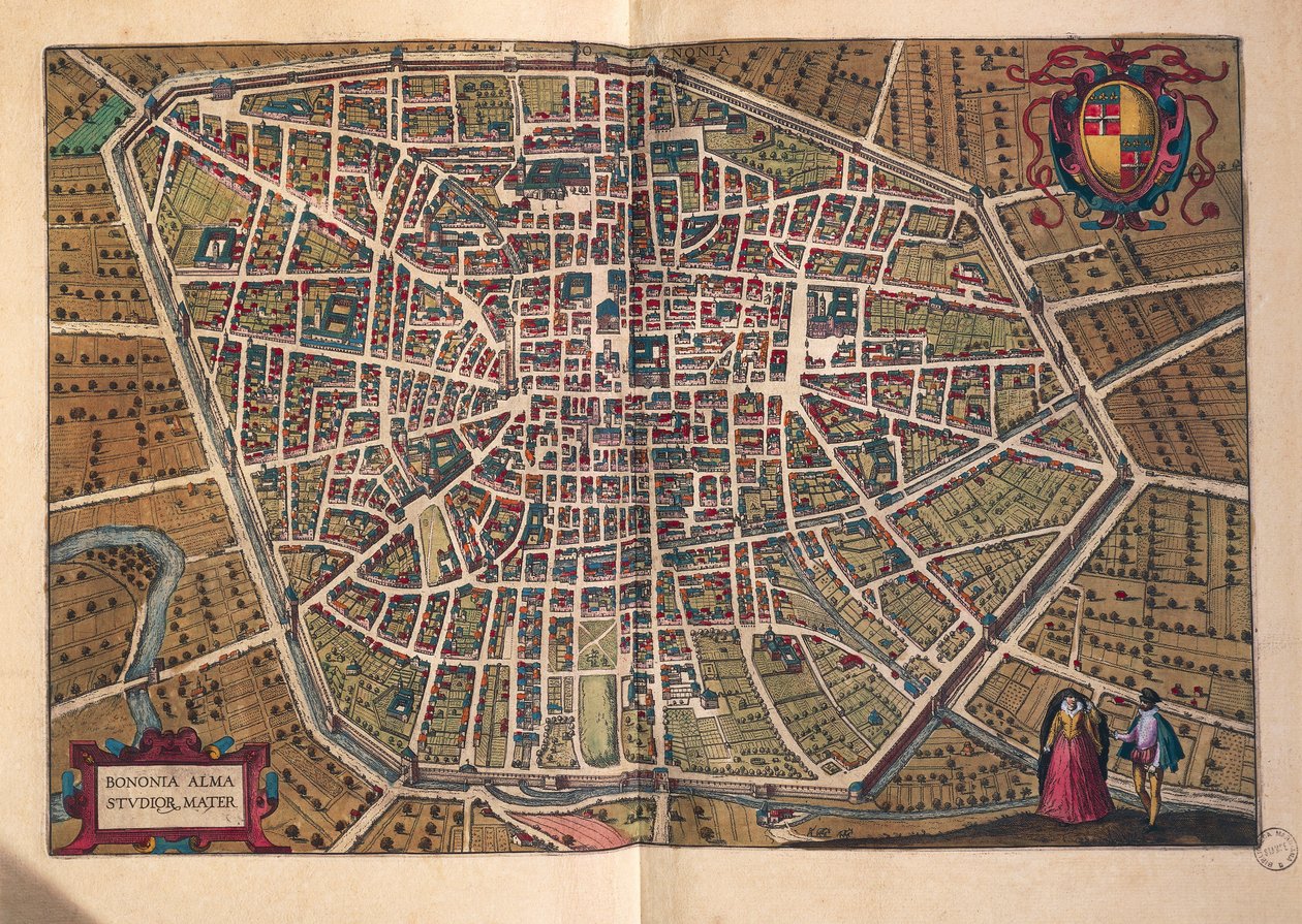 Die Stadt Bologna, aus Civitates Orbis Terrarum von Georg Braun and Hogenberg Franz