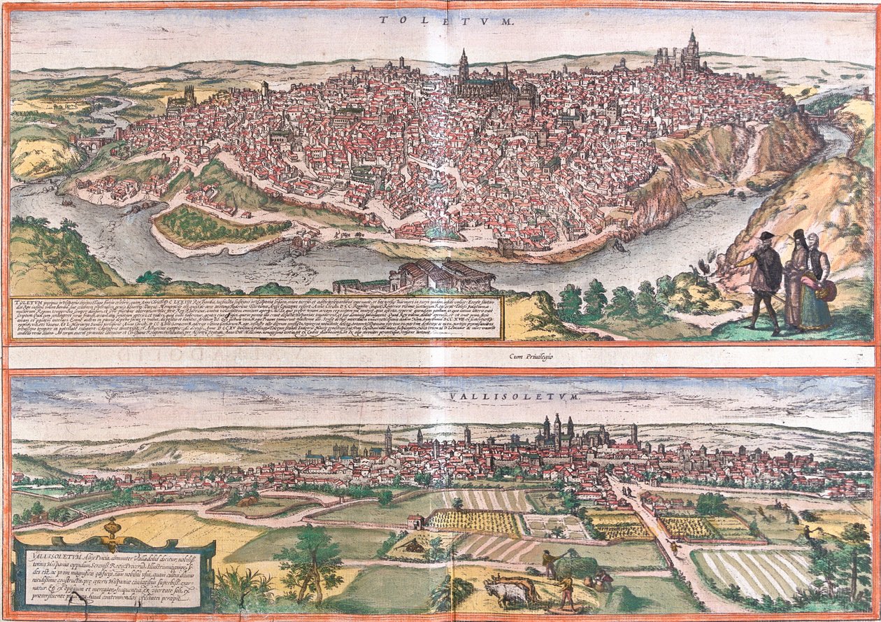 Toledo, Valladolid, Spanien von Georg and Hogenberg Franz (1535 90) Braun