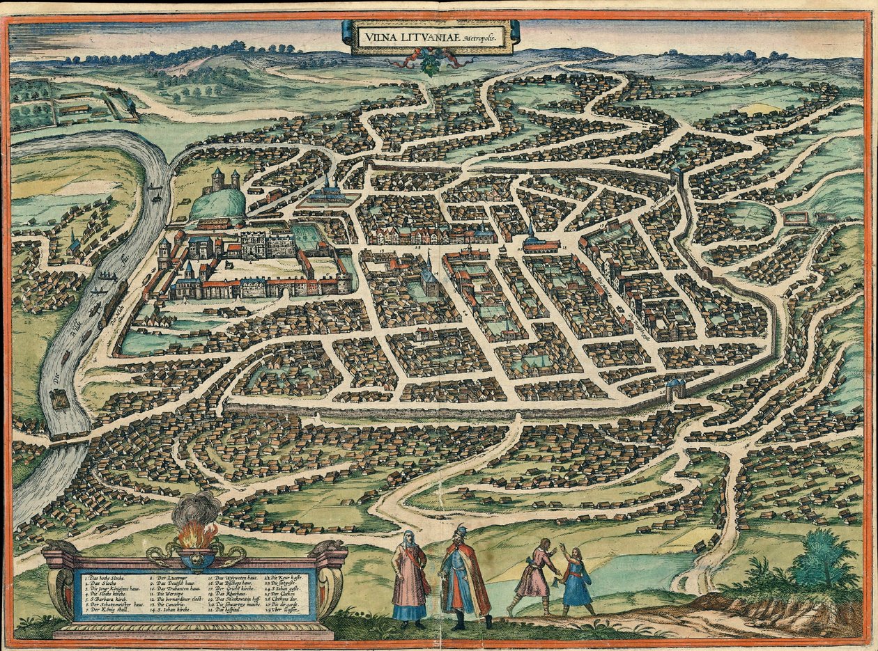 Vilnius, Vilna, Litauen von Georg and Hogenberg Franz (1535 90) Braun