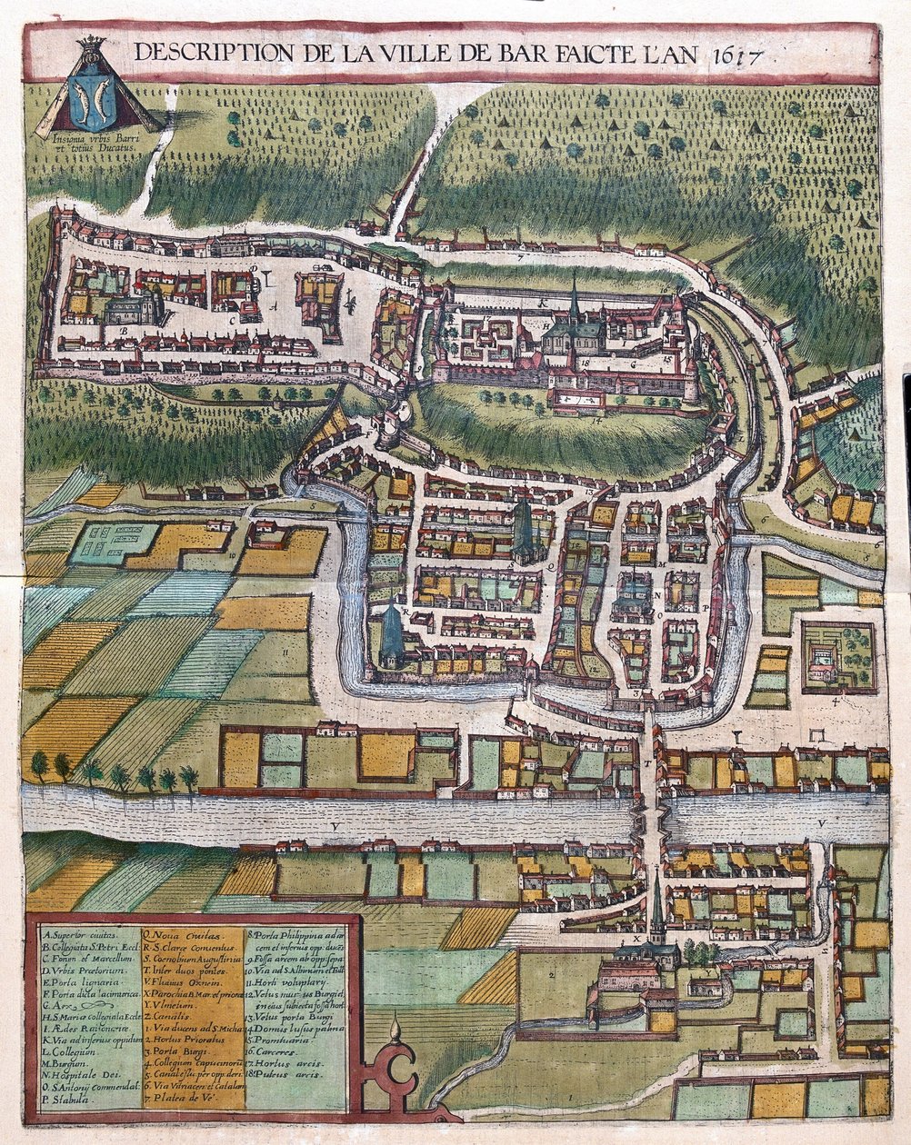 Bar le Duc, Frankreich (Gravur) von Georg Braun and Hogenberg Franz