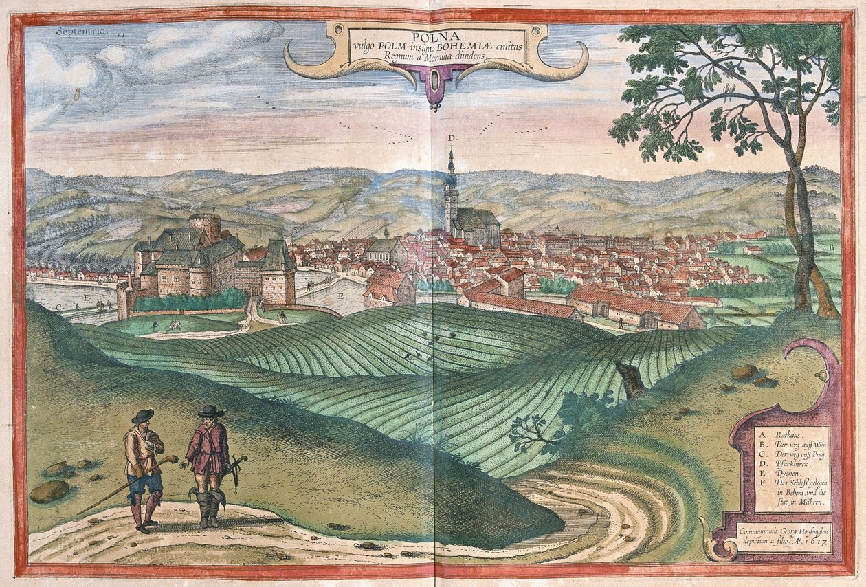 Polna, Tschechische Republik (Gravur) von Georg Braun and Hogenberg Franz