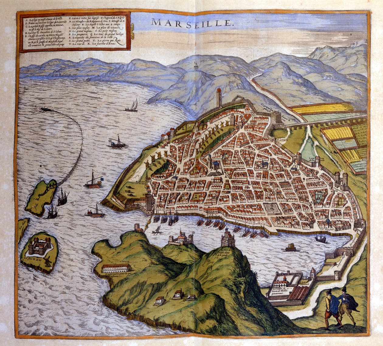 Ansicht von Marseille aus dem Atlas von Braun und Hogenberg von Georg Braun and Hogenberg Franz