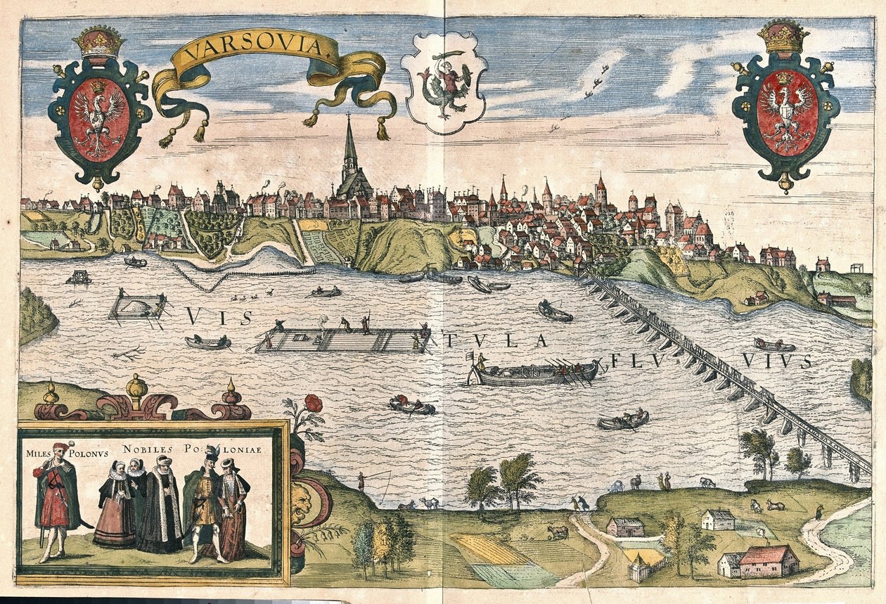 Warschau, Polen (Stich) von Georg Braun and Hogenberg Franz