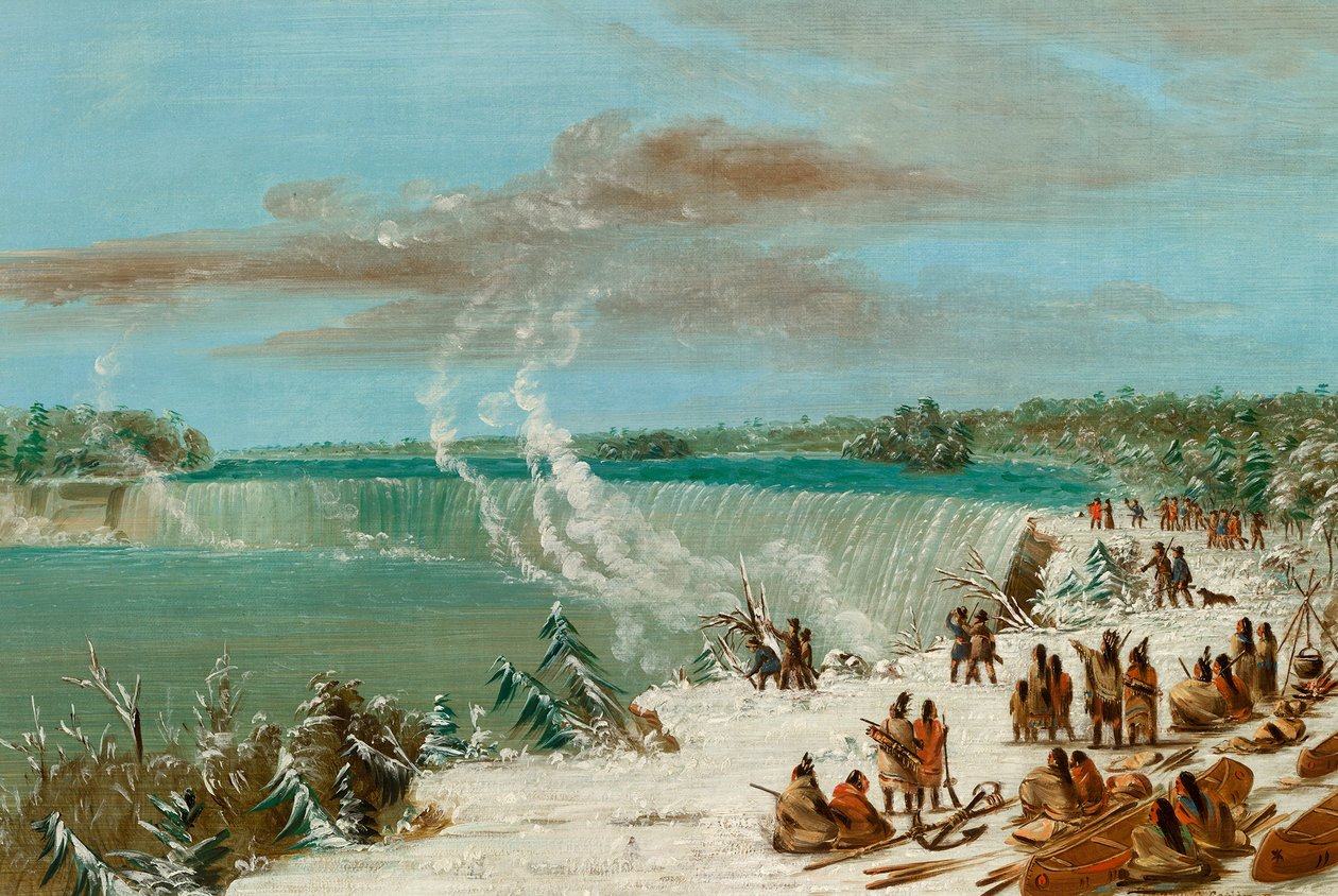 Portage um die Niagarafälle bei Table Rock, 1847-48 von George Catlin