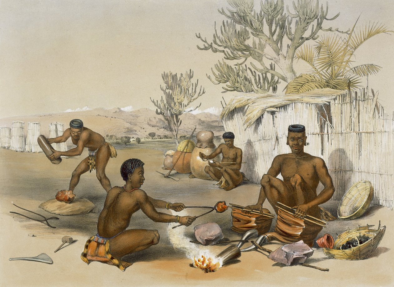 Zulu-Schmiede bei der Arbeit, Tafel 23 aus 