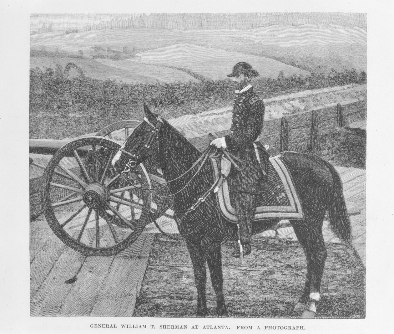 General William Tecumseh Sherman in Atlanta, graviert nach einem Foto, Illustration aus 