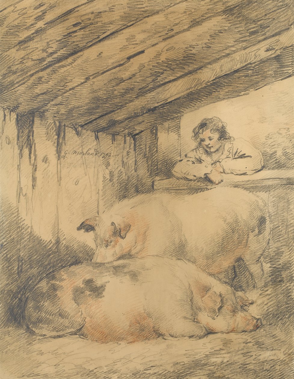 Der Schweinestall, 1792 von George Morland