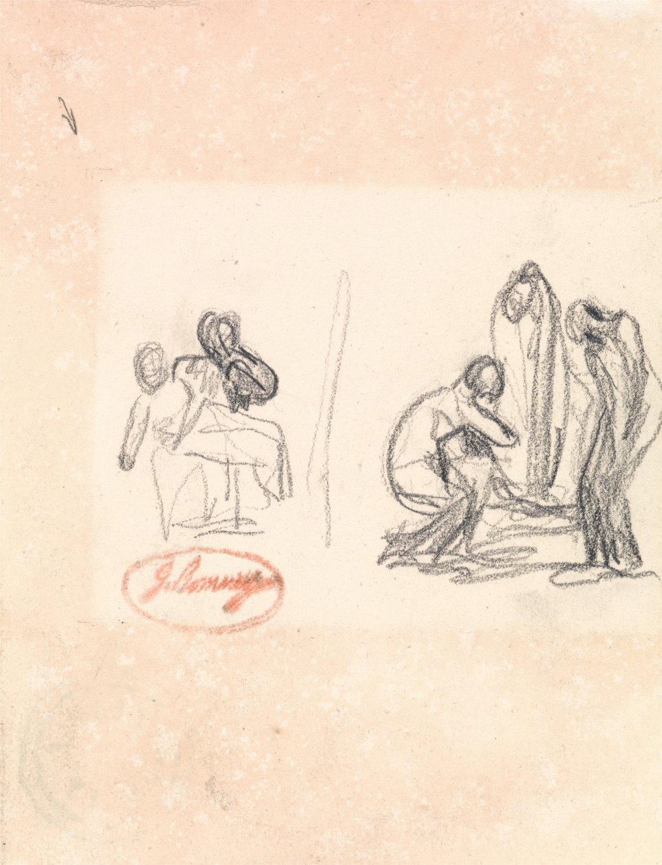 Zwei Skizzen von spielenden Kindern von George Romney