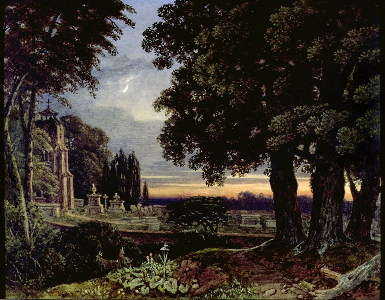 Mondlicht, Gedanken auf einem Kirchhof von George the Younger Barret