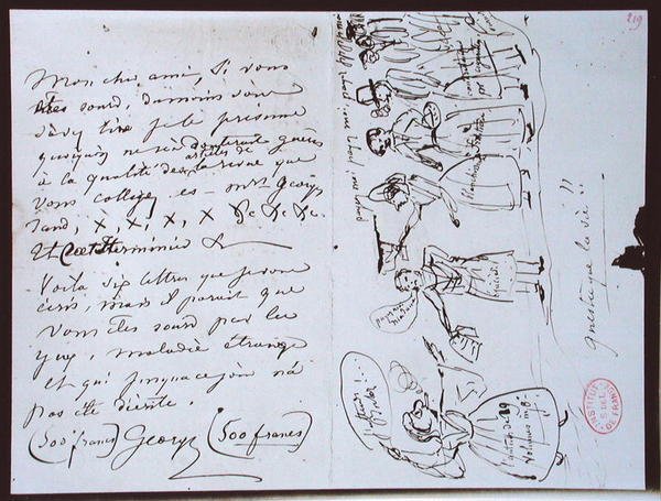 Fonds Lovenjoul E858 Ms 937 1.219 Brief von George Sand an Francois Buloz, Herausgeber der 