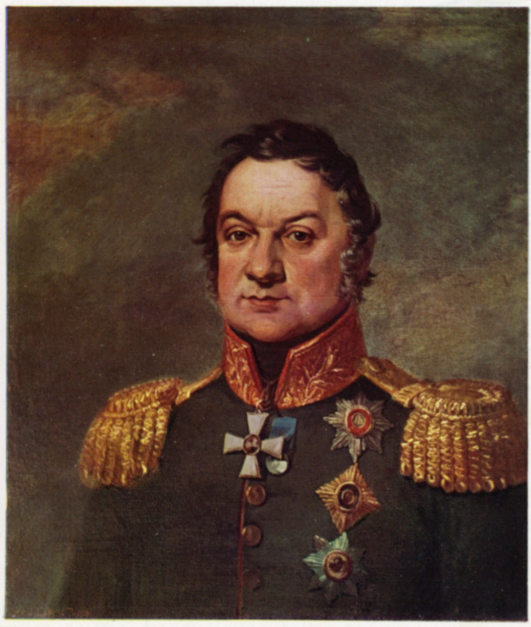 Porträt von Dmitry Dokhturov von George (after) Dawe