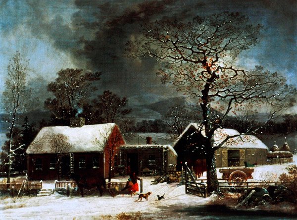 Winterszene in New Haven, ca. 1858 von George (after) Durrie