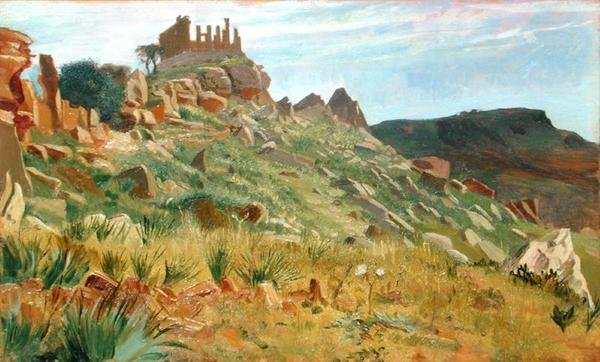 Tempel der Juno Lacina, Agrigent, Sizilien von George 9th Earl of Carlisle Howard