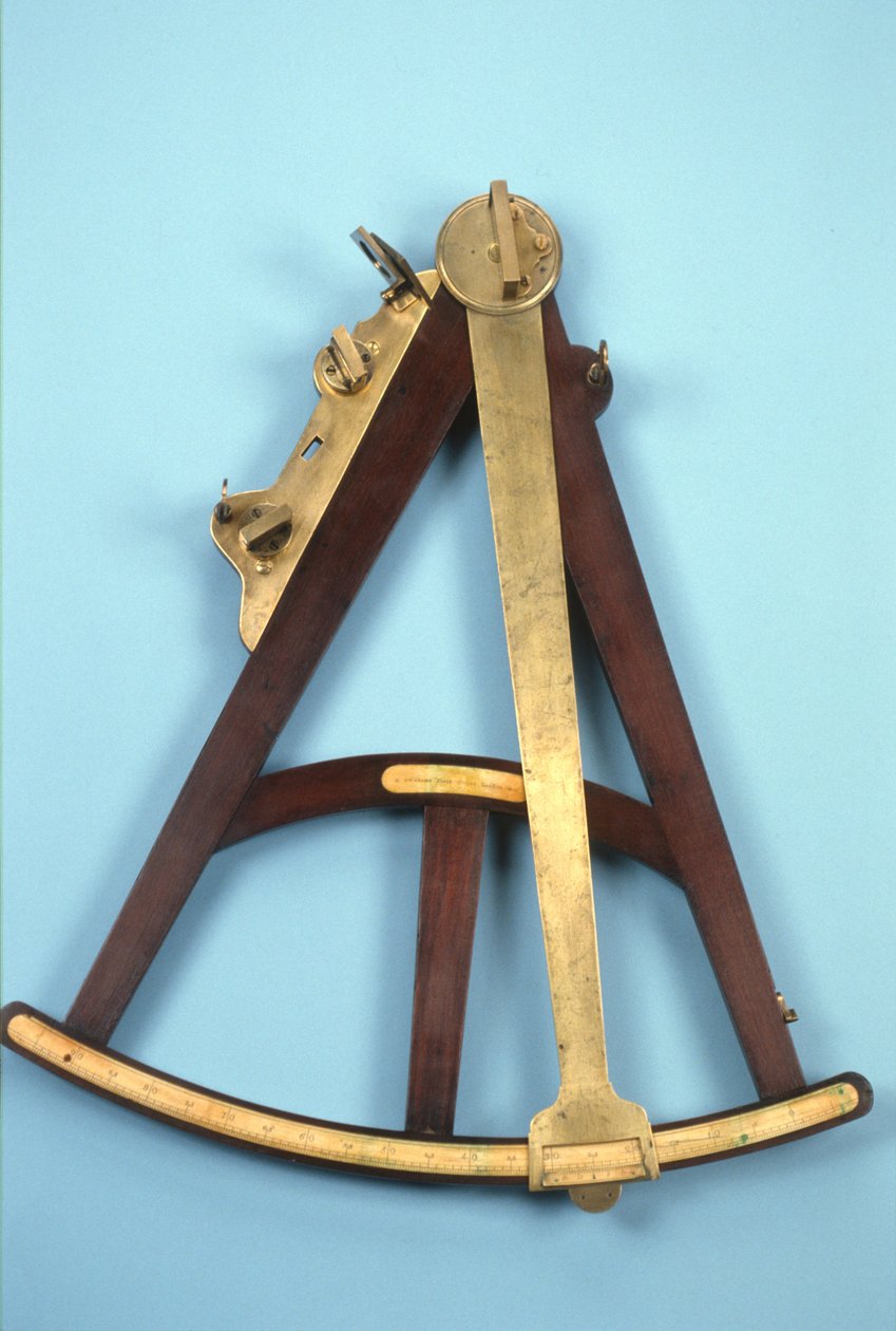 18-Zoll Hadley-Quadrant oder Oktant, um 1760 von George Adams