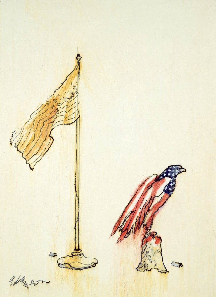 Amerikanischer Adler erhält US-Flaggenfärbung, 1985 von George Adamson