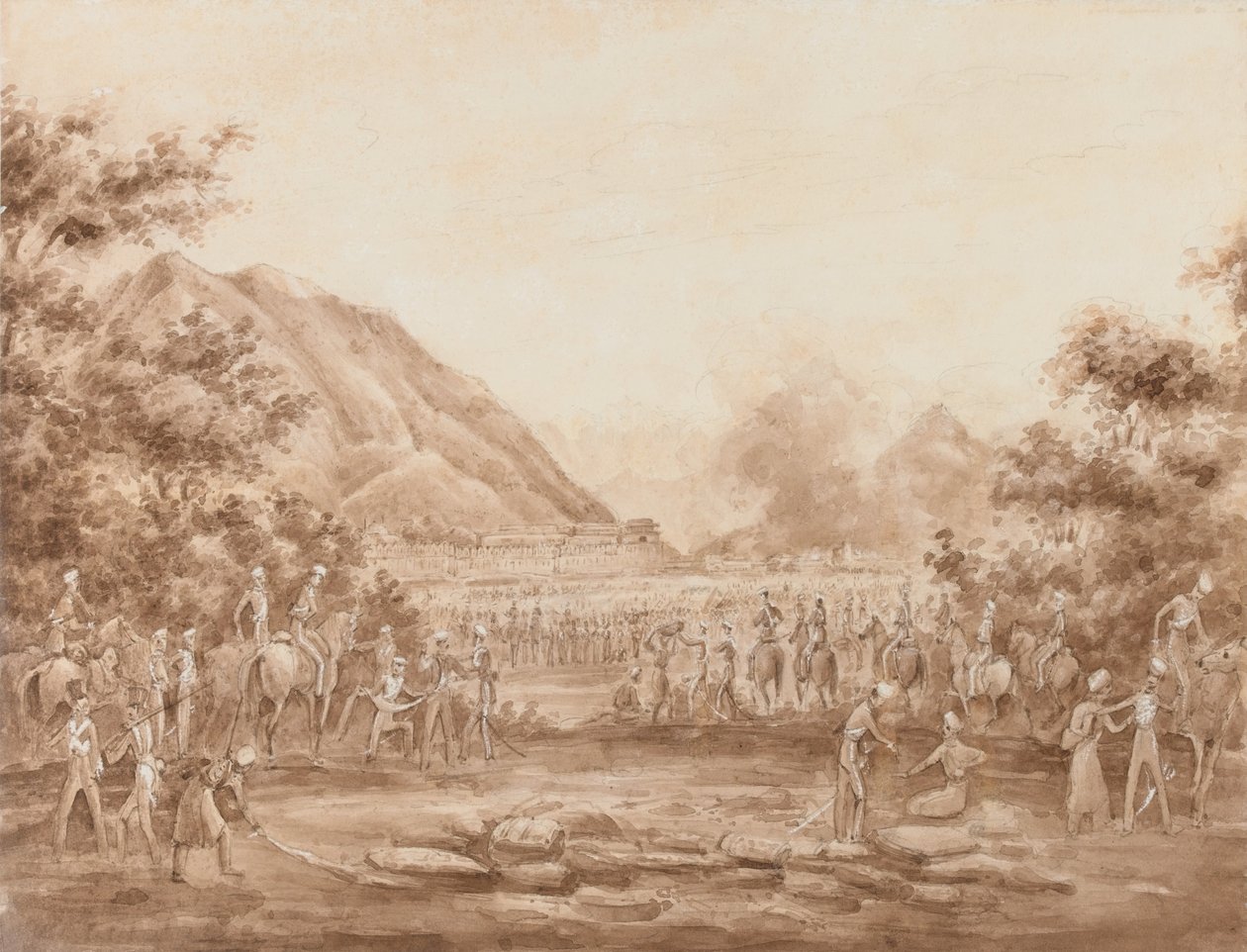 Der große Basar in Flammen, Kabul von George Alfred Croly
