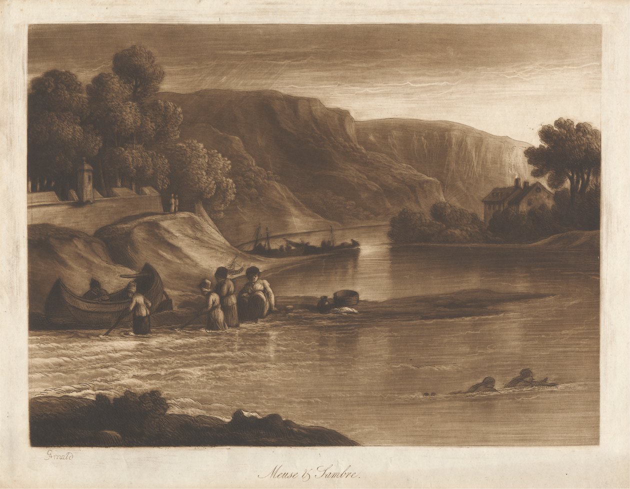 Maas und Sambre, vom Tor der Sambre von George Arnald