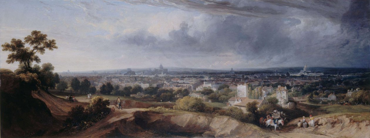 Paris, gesehen von den Höhen von Montmartre, 1822 von George Arnald