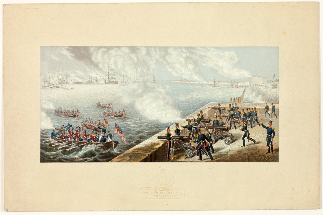 Überprüfung der britischen Flotte in Portsmouth vor dem Krimkrieg von George Baxter
