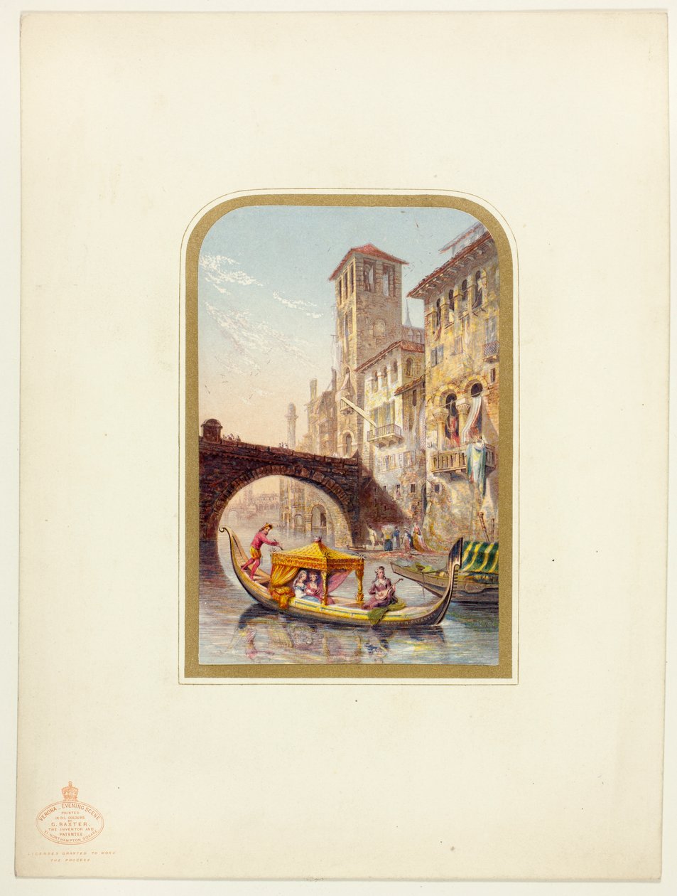 Verona, Abendszene von George Baxter