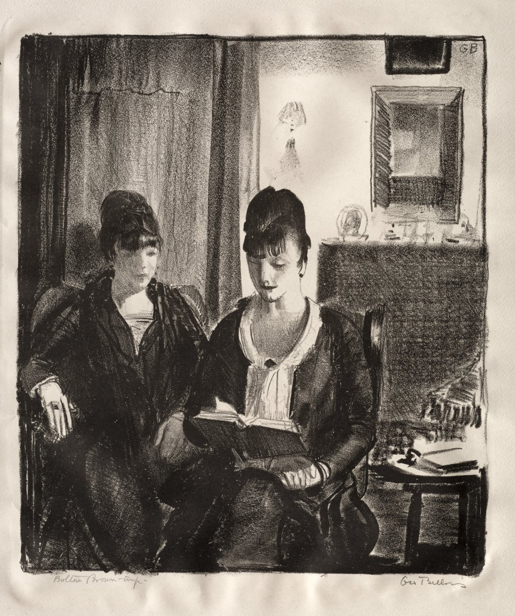 Elsie liest Emma vor, Zweiter Stein von George Bellows