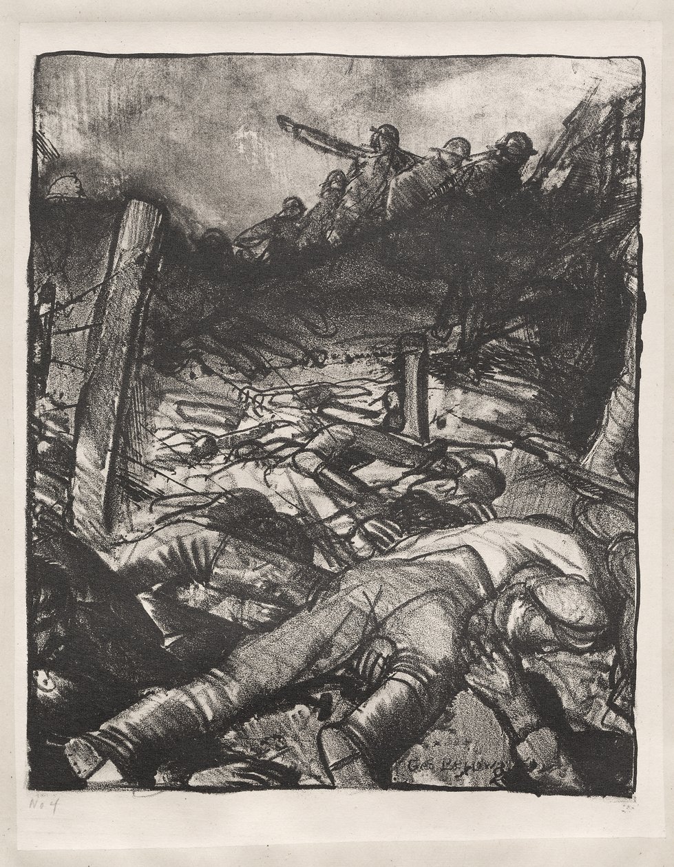 Krieg-Serie: Der Angriff, Linkes Detail von George Bellows