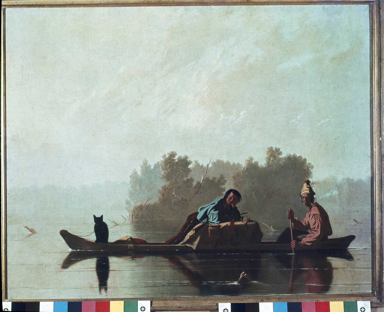 Pelzhändler, die den Missouri River hinunterfahren von George Caleb Bingham